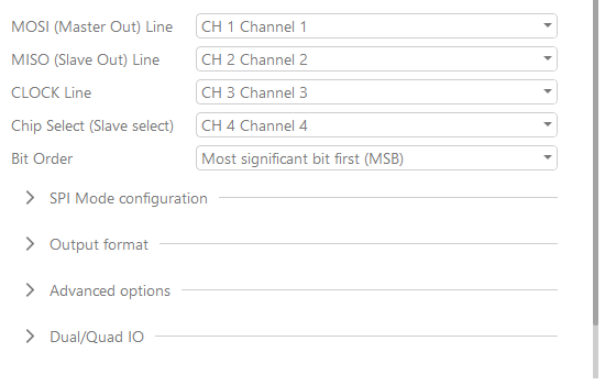 SPI protocol GUI configuration