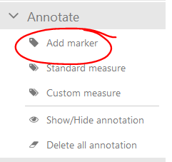 Adding a marker in "annotate" menu