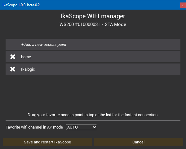 IkaScope Wifi manager