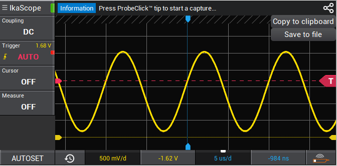 sharing captured signal using IkaScope oscilloscope app